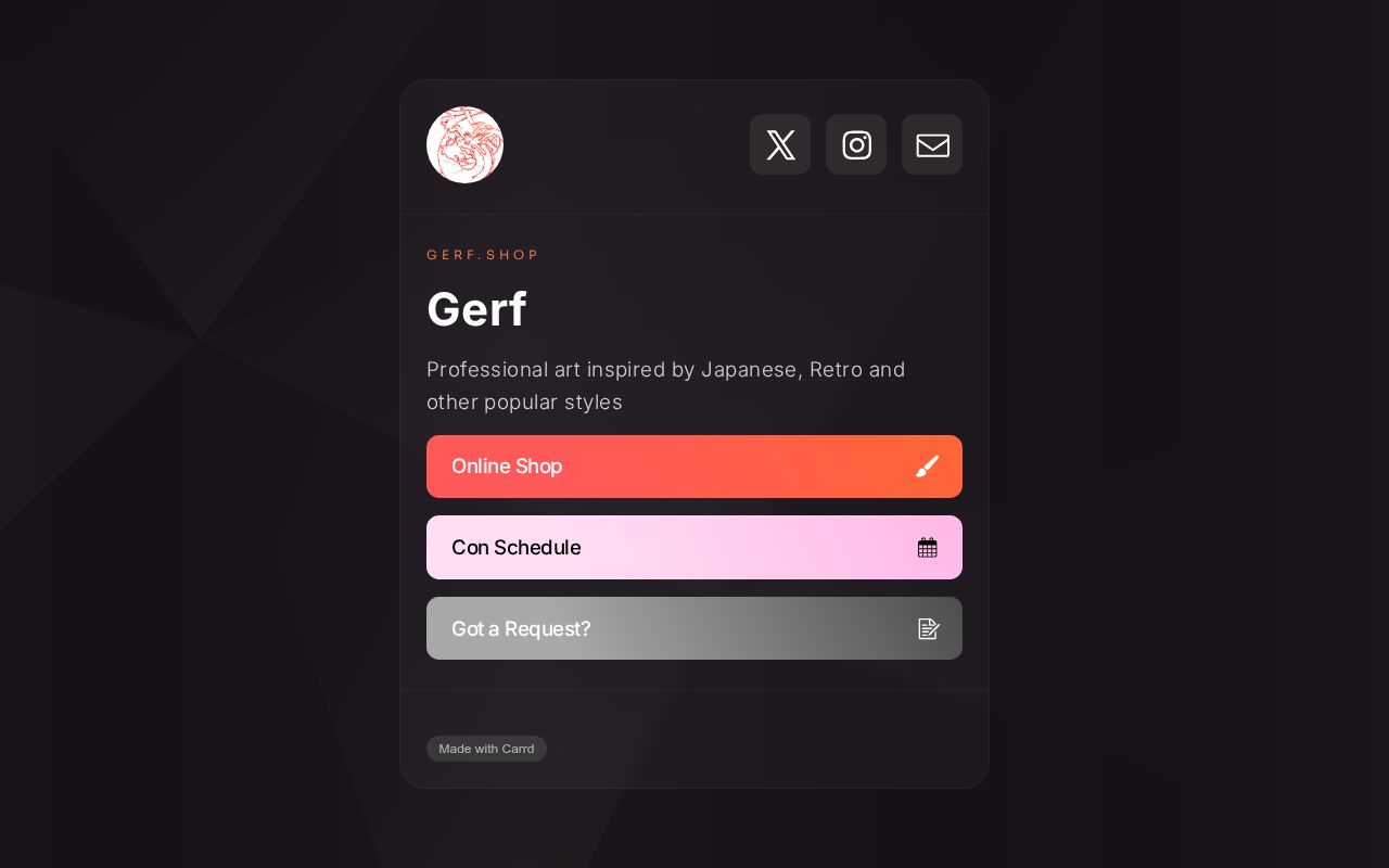 Carrd profile picture for @gerf